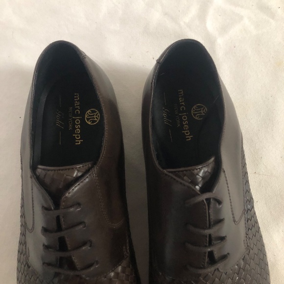 Marc Joseph Brown Woven Leather Oxford - 15